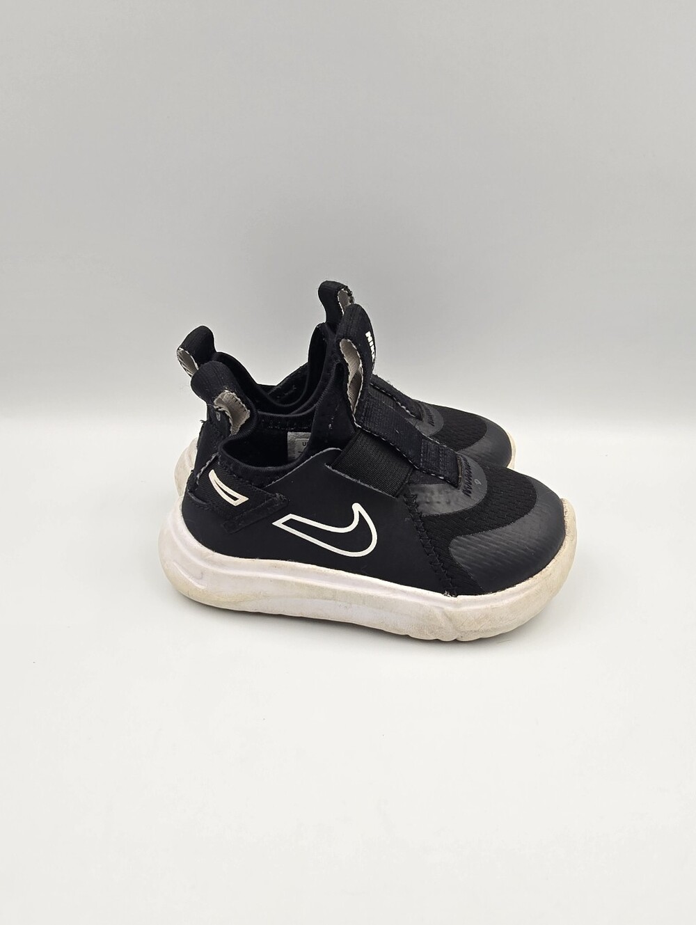 Nike Flex Runner TD Black White Slip On Toddler Shoes Size 6C